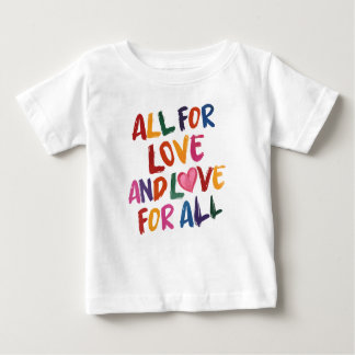 Camiseta De Bebé Cita de todo por amor, tipografía arcoiris, T posi