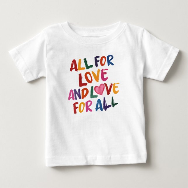 Camiseta De Bebé Cita de todo por amor, tipografía arcoiris, T posi (Anverso)