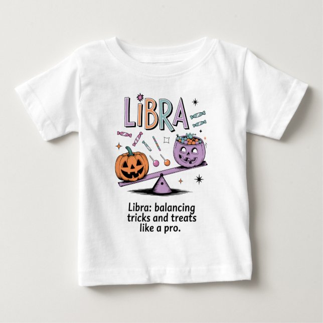 Camiseta De Bebé Cita divertida de Halloween Libra Zodiac (Anverso)