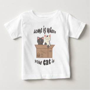 Camiseta De Bebé Cita divertida Home es donde está tu gato