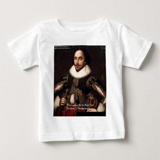 Camiseta De Bebé Citas y regalos de citas de Shakespeare "Legado de (Anverso)