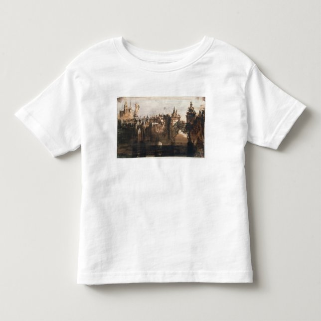 Camiseta De Bebé Ciudad con un puente quebrado (Anverso)