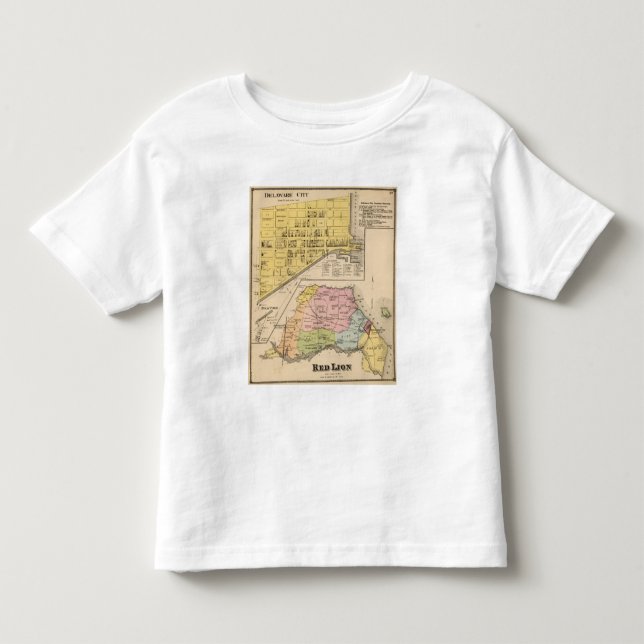 Camiseta De Bebé Ciudad de Delaware, león rojo (Anverso)