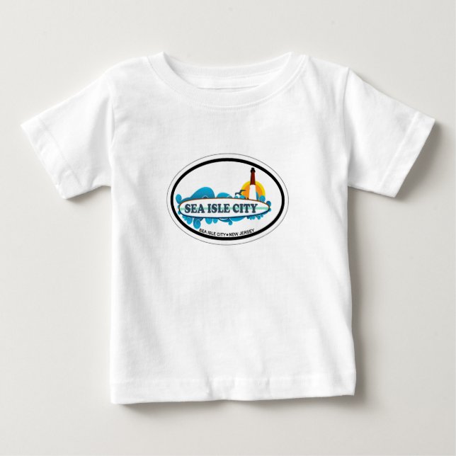 Camiseta De Bebé Ciudad de la isla del mar (Anverso)