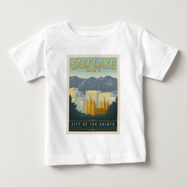 Camiseta De Bebé Ciudad de los Santos | Salt Lake City, Utah (Anverso)