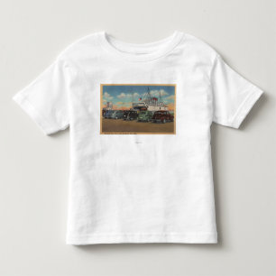 Camiseta De Bebé Ciudad de Mackinaw, MI - vista del muelle de