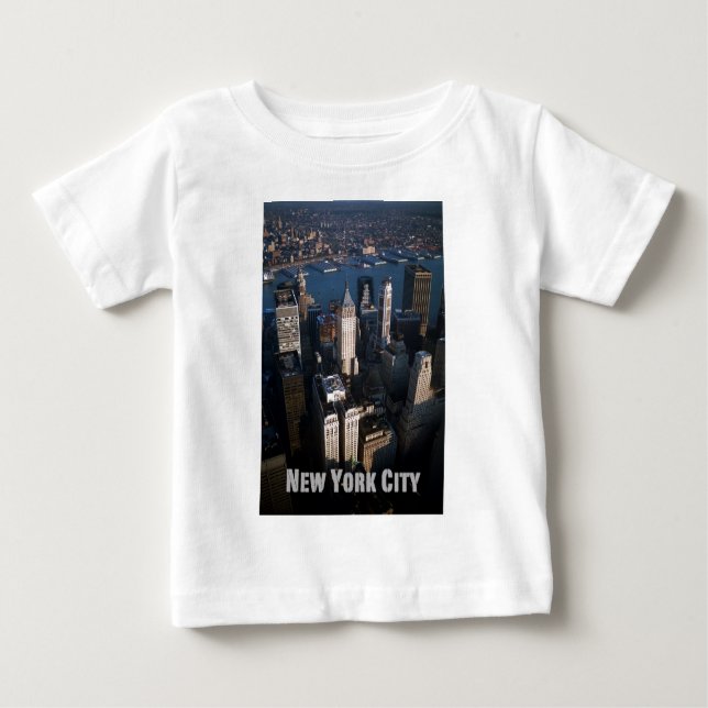 Camiseta De Bebé Ciudad de Nueva York en la parte baja de Manhattan (Anverso)