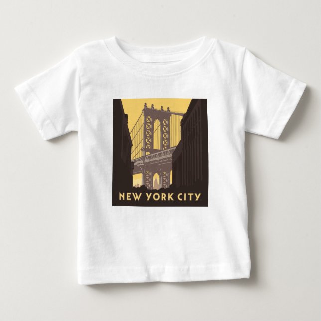 Camiseta De Bebé Ciudad de Nueva York | Puente Brooklyn (Anverso)