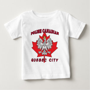 Camiseta De Bebé Ciudad de Quebec Leaf canadiense polaco