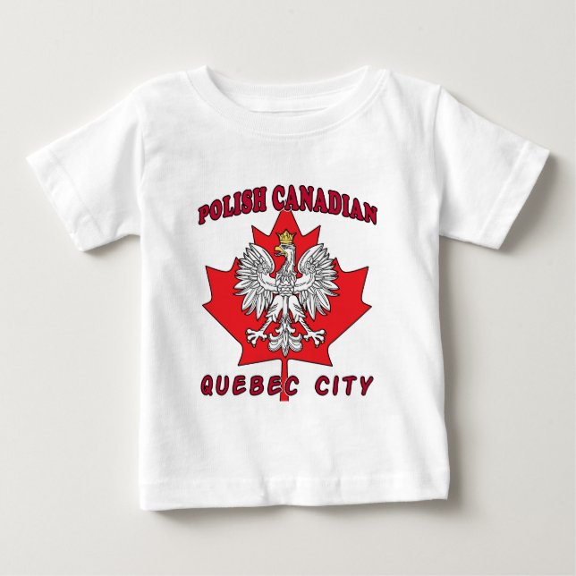 Camiseta De Bebé Ciudad de Quebec Leaf canadiense polaco (Anverso)