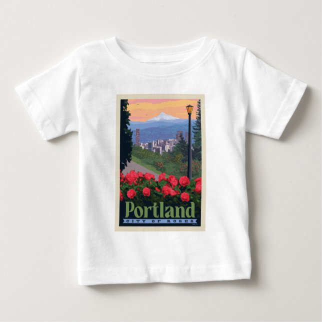 Camiseta De Bebé Ciudad de Rosas | Portland, Oregón (Anverso)