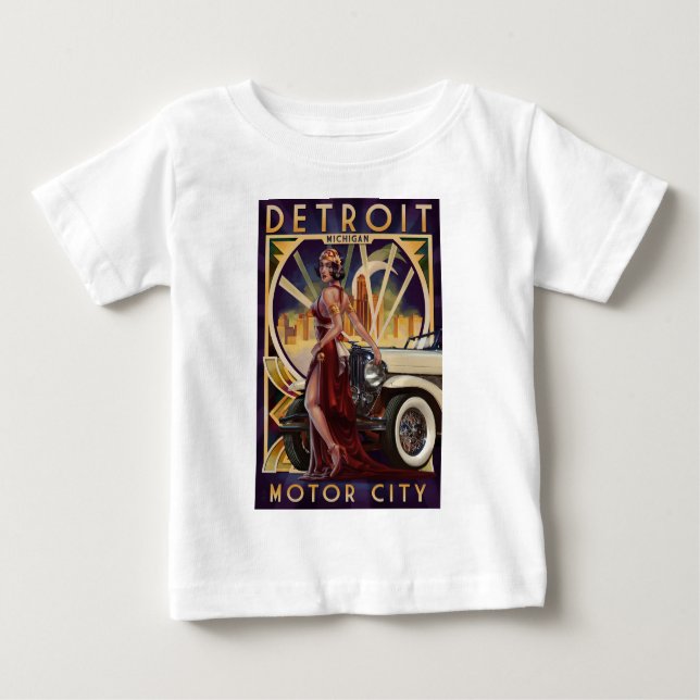 Camiseta De Bebé Ciudad del motor de Detroit, Michigan el | (Anverso)