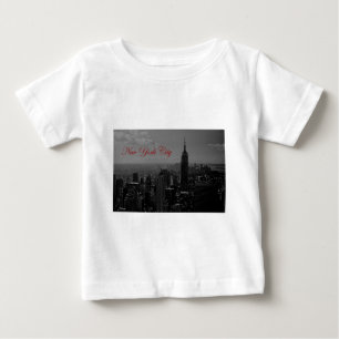 Camiseta De Bebé Ciudad Nueva York Blanca y Negra