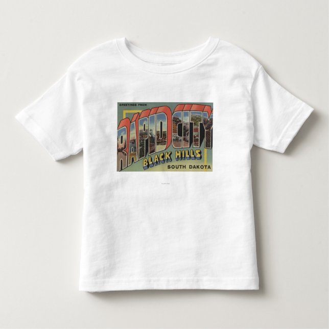 Camiseta De Bebé Ciudad rápida, Dakota del Sur - escenas grandes de (Anverso)