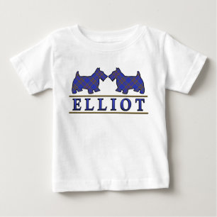 Camiseta De Bebé Clan Elliot Scottie Dogs Tartán Escocés
