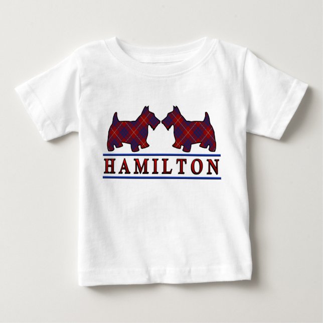 Camiseta De Bebé Clan Hamilton Scottie Perros Clan Tartán escocés (Anverso)