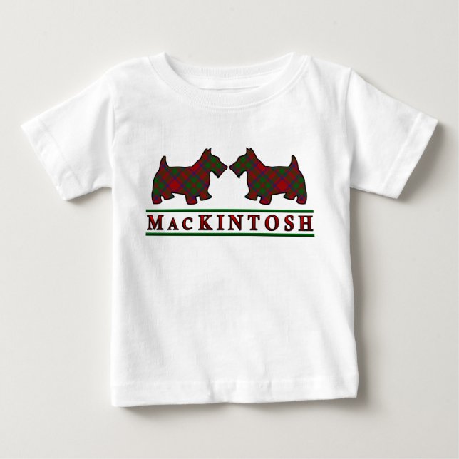 Camiseta De Bebé Clan MacKintosh Scottie Perro Clan escocés Tartán (Anverso)