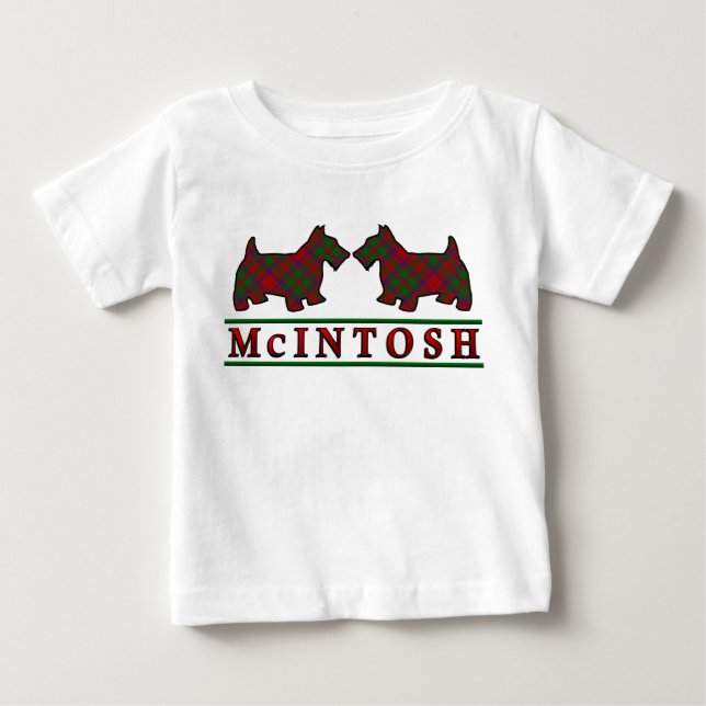Camiseta De Bebé Clan McIntosh Scottie Perro Clan Tartán escocés (Anverso)