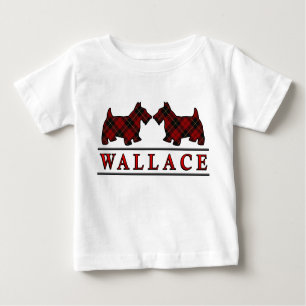 Camiseta De Bebé Clan Wallace Tartan Scottie Dogs