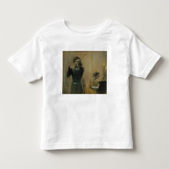 Camiseta De Bebé Clara Schumann (1819-96) y un violinista, 1854 (PA (Anverso)