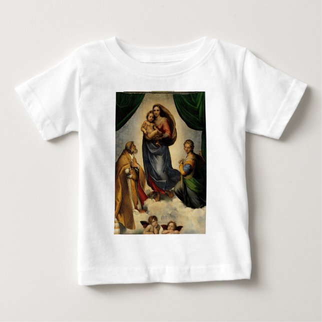 Camiseta De Bebé Clásico de Raphael "Sistine Madonna" (alrededor de (Anverso)