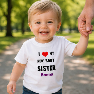 Camiseta De Bebé Clásico Me encanta mi nueva hermanita