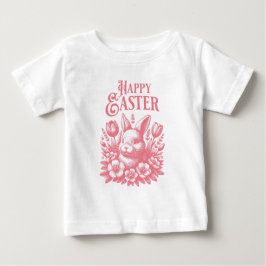 Camiseta De Bebé Classic Pink Happy Easter Bunny