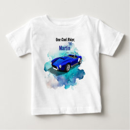 Camiseta De Bebé Classic Retro Blue Sports Car Aventura de cumpleañ