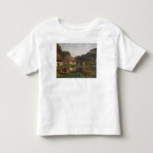 Camiseta De Bebé Claude Monet el un corral en Normandía