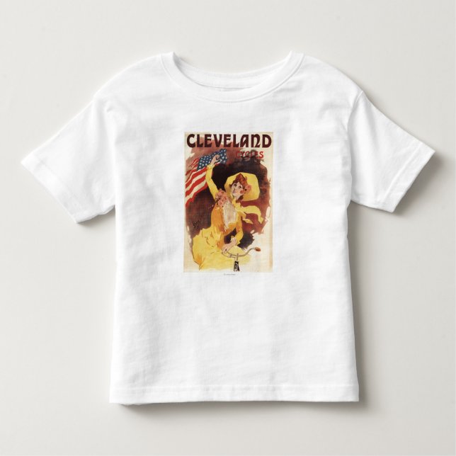 Camiseta De Bebé Cleveland cicliza a Chica estadounidense en amaril (Anverso)