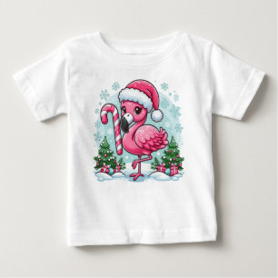 Camiseta De Bebé Clipart de sublimación de flamenco de Navidad 