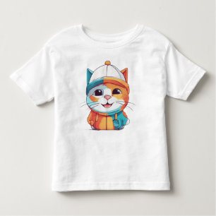 Camiseta De Bebé Clipart Gorra sonriente con gato