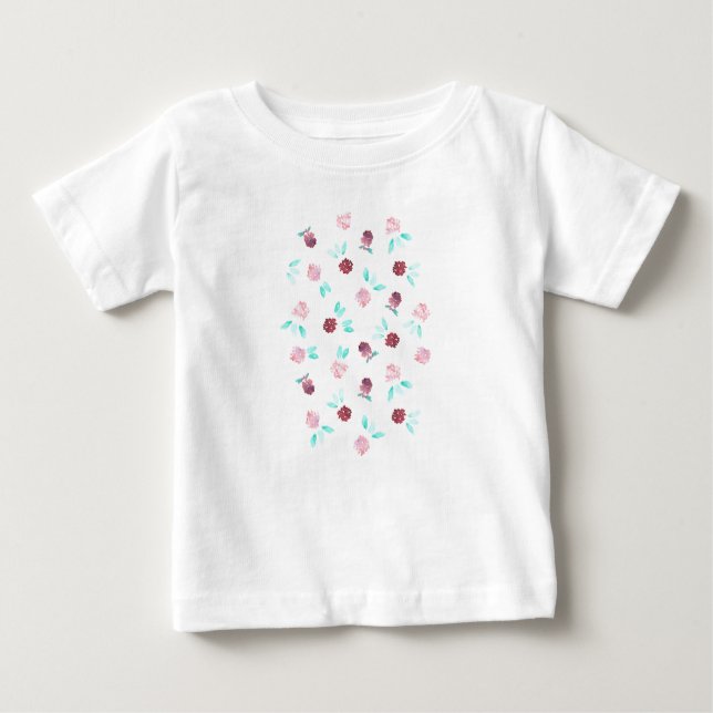 Camiseta De Bebé Clover Flowers Baby Romper (Anverso)