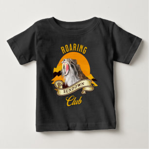 Camiseta De Bebé Club de Aventuras Atardecer Retro Tigre Dientes de