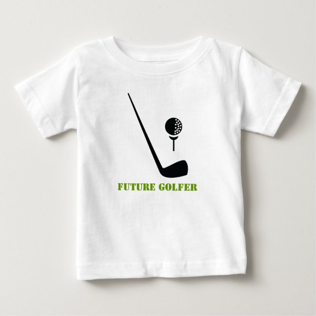 Camiseta De Bebé Club de golf futuro y personalizado negro verde (Anverso)