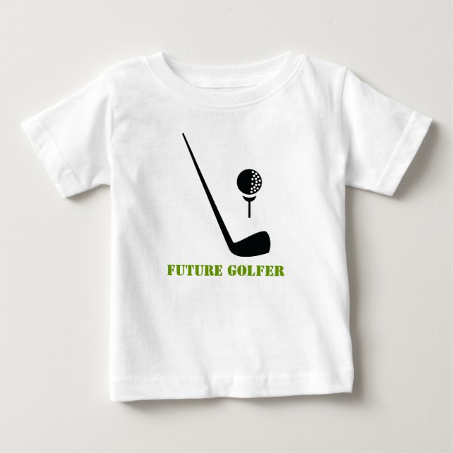 Camiseta De Bebé Club de golf futuro y personalizado negro verde (Anverso)