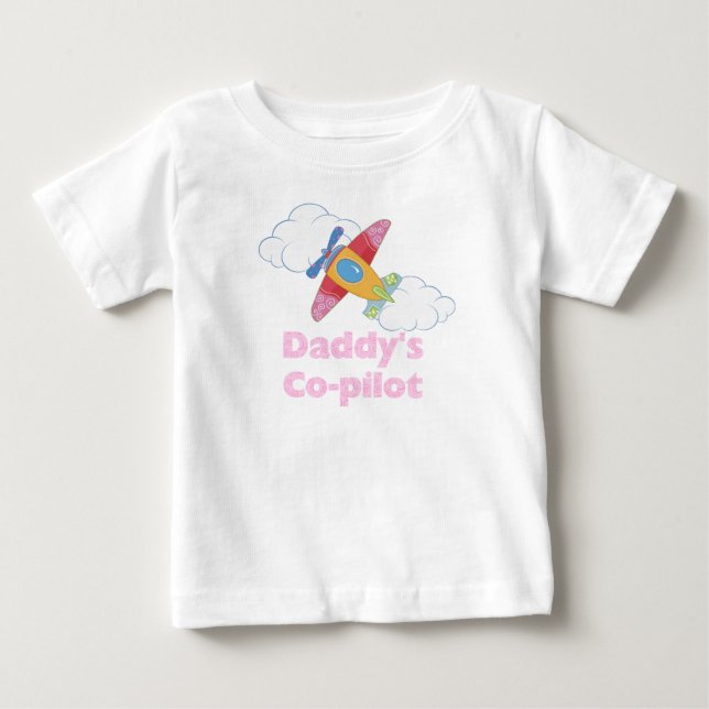 Camiseta De Bebé Co-piloto de Papi (chica) (Anverso)