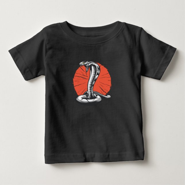 Camiseta De Bebé Cobra Capó Abierto, Serpiente Atacando (Anverso)