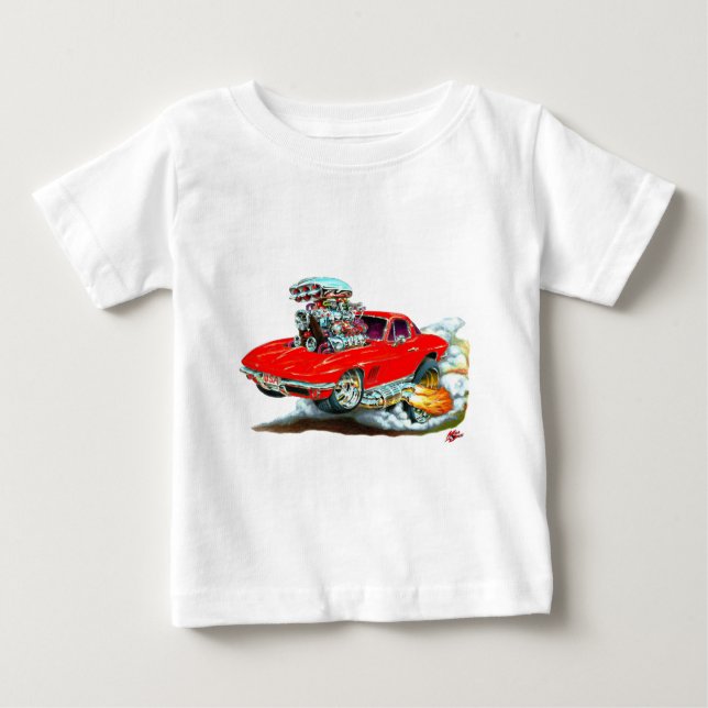 Camiseta De Bebé Coche 1966-67 del rojo del Corvette