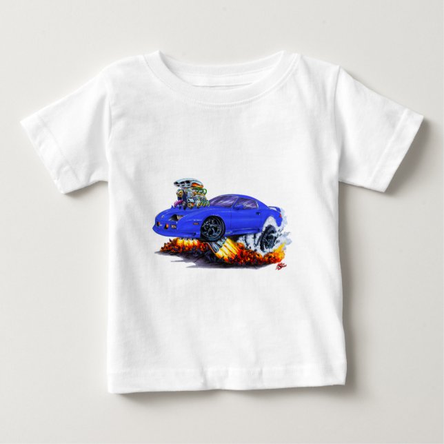 Camiseta De Bebé Coche 1982-92 del azul de Camaro (Anverso)