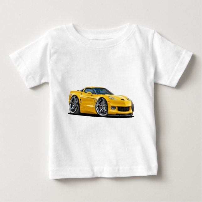 Camiseta De Bebé Coche amarillo 2010-12 del Corvette (Anverso)