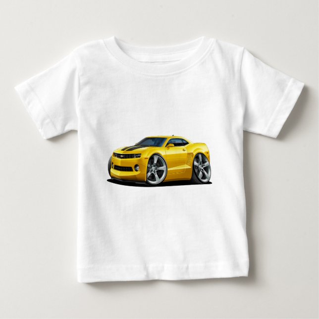 Camiseta De Bebé Coche Amarillo-Negro 2010-12 de Camaro (Anverso)