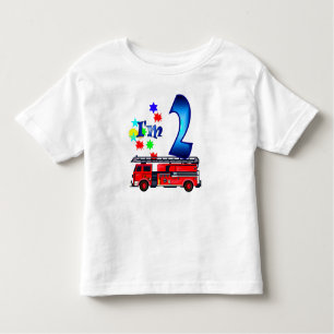 Camiseta De Bebé Coche de bomberos del 2do cumpleaños del muchacho