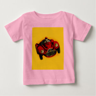 Camiseta De Bebé Coche de carreras automático viejo rojo amarillo
