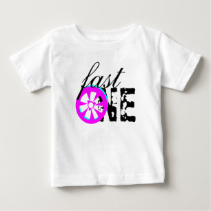 Camiseta De Bebé Coche de carreras de aro Neon Turning One