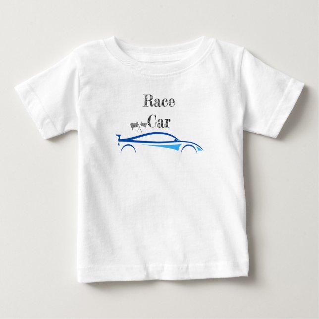 Camiseta De Bebé Coche de Carreras de Bebé de Verano  (Anverso)