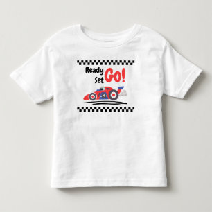 Camiseta De Bebé Coche de Carreras Rojo Azul Listo Ponerse en March