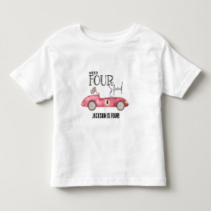 Camiseta De Bebé Coche de carreras rojo Necesita CUATRO Velocidad 4