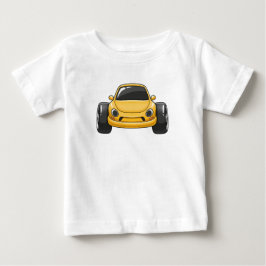 Camiseta De Bebé Coche de dibujos animados amarillo