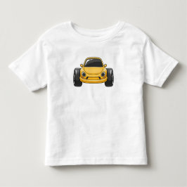 Camiseta De Bebé Coche de dibujos animados amarillo